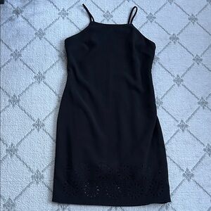 Banana Republic Black Laser Cut Floral Mini Dress